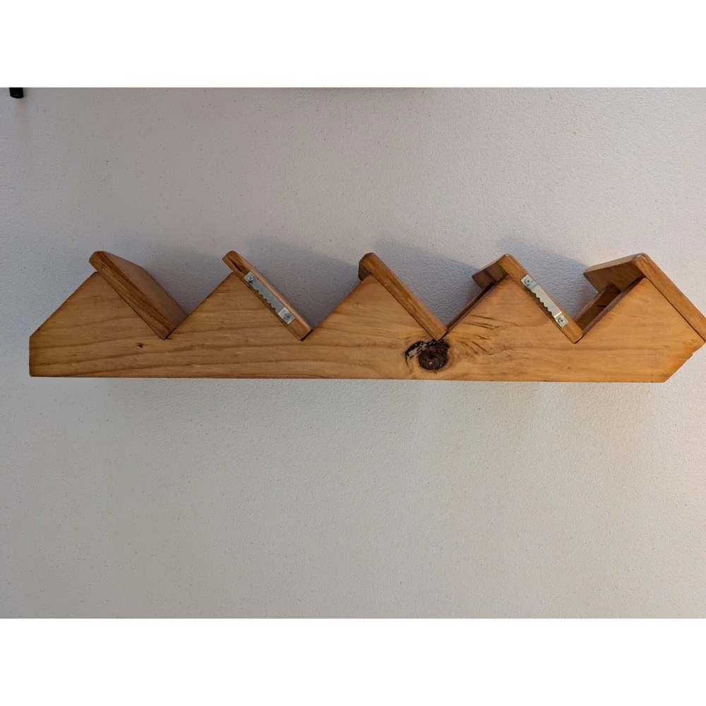 Vintage Wood Staircase Wall Shelf 5 Tier Knick Knack Display Peg Rack 19
